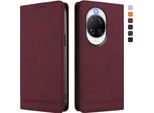 Custodia Per Huawei Nova 14 Pro, Custodia Retro In Finto Cuoio Con Supporto E Slot Per Carte Rosso