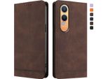 Custodia Per Oneplus Nord CE4 Lite, Custodia Retro In Finto Cuoio Flip Con Supporto E Slot Per Carte Di Credito Marrone
