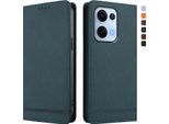 Custodia Per Oppo Reno13 5G, Custodia Retro In Finto Cuoio Con Supporto E Slot Per Carte Verde