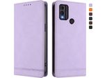 Custodia Per Nokia C22, Flip Case In Finto Cuoio Retrò Con Supporto E Slot Per Carte Di Credito Viola