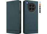 Custodia Per Oppo Find X8S, Custodia Retro In Finto Cuoio Flip Con Supporto E Slot Per Carte Verde