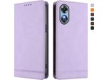 Custodia Per Oppo A17/Oppo A17K, Custodia Retro In Finto Cuoio Con Supporto E Slot Per Carte Purple