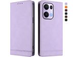 Custodia Per Oppo Reno13 Pro 5G, Custodia Retro In Finto Cuoio Con Supporto E Slot Per Carte Purple