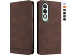 Custodia Per Oppo K12X 5G, Custodia Retro In Finto Cuoio Con Supporto E Slot Per Carte Marrone