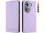 Custodia Per Oppo Reno11 5G, Custodia Retro In Finto Cuoio Flip Con Supporto E Slot Per Carte Purple