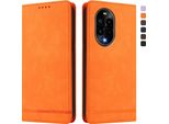Custodia Per Huawei Nova 13 Pro, Custodia Retro In Finto Cuoio Flip Con Supporto E Slot Per Schede Arancione