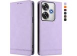 Custodia Per Xiaomi Poco F6, Retro Custodia In Finto Cuoio Flip Con Supporto E Slot Per Carte Viola