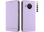 Custodia Per Nokia X20 /Nokia X10, Custodia Retro In Finto Cuoio Flip Con Supporto E Slot Per Carte Di Credito Viola