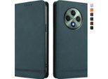 Custodia Per Oppo Reno12 F 5G/Reno12 F 4G, Custodia Retro In Finto Cuoio Con Supporto E Slot Per Carte Verde