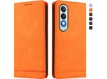 Custodia Per Oneplus Nord CE4, Custodia Retro In Finto Cuoio Flip Con Supporto E Slot Per Schede Arancione
