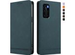 Custodia Per Huawei P40, Custodia Retro In Finto Cuoio Con Supporto E Slot Per Schede Verde