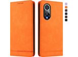 Custodia Per Huawei Nova 9 Pro / Honor 50 Pro, Retro Custodia Flip In Finto Cuoio Con Supporto E Slot Per Schede Arancione