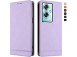 Custodia Per Oneplus Nord N30 Se, Custodia Retro In Finto Cuoio Flip Con Supporto E Slot Per Carte Purple