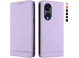 Custodia Per Oppo Reno8 T 5G, Retro Custodia In Finto Cuoio Flip Con Supporto E Slot Per Carte Purple