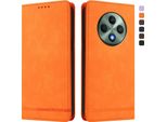 Custodia Per Oppo Reno12 F 5G/Reno12 F 4G, Custodia Retro In Finto Cuoio Con Supporto E Slot Per Carte Di Credito Arancione