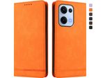 Custodia Per Oppo Reno13 5G, Custodia Retro In Finto Cuoio Flip Con Supporto E Slot Per Carte Orange
