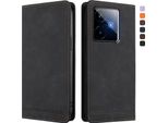 Custodia Per Realme Gt 7, Custodia Retro In Finto Cuoio Con Supporto E Slot Per Carte Di Credito Nero