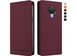Custodia Per Nokia G20 / Nokia G10 / Nokia 6.3, Flip Case In Finto Cuoio Retrò Con Supporto E Slot Per Carte Di Credito Rosso