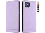 Custodia Per Oppo A92S, Custodia Retro In Finto Cuoio Con Supporto E Slot Per Carte Purple