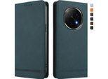 Custodia Per Oppo F29 Pro, Custodia Retro In Finto Cuoio Flip Con Supporto E Slot Per Carte Verde