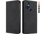 Custodia Per Oneplus Nord N10 5G, Retro Custodia In Finto Cuoio Flip Con Supporto E Slot Per Carte Nero