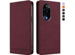 Custodia Per Huawei Nova 13 Pro, Custodia Retro In Finto Cuoio Con Supporto E Slot Per Carte Rosso