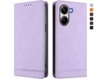Custodia Per Xiaomi Poco X7 Pro, Retro Custodia In Finto Cuoio Flip Con Supporto E Slot Per Carte Purple