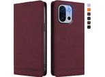 Custodia Per Oneplus 13T /Oneplus 13S, Custodia Retro In Finto Cuoio Con Supporto E Slot Per Carte Rosso