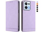 Custodia Per Oppo Reno8 5G, Retro Custodia In Finto Cuoio Flip Con Supporto E Slot Per Carte Purple