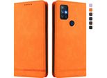 Custodia Per Oneplus Nord N10 5G, Custodia Retro In Finto Cuoio Con Supporto E Slot Per Carte Orange