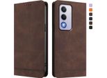 Custodia Per Oppo A80 5G, Custodia Retro In Finto Cuoio Con Supporto E Slot Per Carte Di Credito Marrone