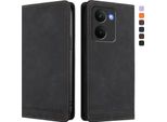 Custodia Per Realme P3 Ultra, Custodia Retro In Finto Cuoio Con Supporto E Slot Per Carte Di Credito Nero