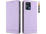 Custodia Per Realme 9 Pro 5G, Retro Custodia In Finto Cuoio Flip Con Supporto E Slot Per Carte Purple