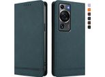 Custodia Per Huawei P60 / P60 Pro, Custodia Retro In Finto Cuoio Con Supporto E Slot Per Carte Verde