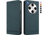 Custodia Per Oppo Find X8 Pro, Custodia Retro In Finto Cuoio Flip Con Supporto E Slot Per Carte Verde