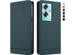 Custodia Per Oneplus Nord N30 Se, Custodia Retro In Finto Cuoio Con Supporto E Slot Per Schede Verde