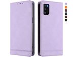 Custodia Per Samsung Galaxy A41, Custodia Retro In Finto Cuoio Flip Con Supporto E Slot Per Carte Purple