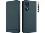 Custodia Per Oppo Reno8 T 4G, Custodia Retro In Finto Cuoio Flip Con Supporto E Slot Per Carte Verde