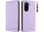 Custodia Per Xiaomi Poco M7 4G, Retro Custodia In Finto Cuoio Flip Con Supporto E Slot Per Carte Purple