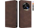 Custodia Per Realme 13 Pro /Realme 13 Pro+ 5G, Custodia Retro In Finto Cuoio Flip Con Supporto E Slot Per Carte Di Credito Marrone