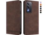 Custodia Per Oppo A5/Oppo A3 Pro/Oppo A80/Oppo K12X, Custodia Retro In Finto Cuoio Flip Con Supporto E Slot Per Carte Di Credito Marrone