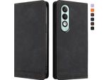 Custodia Per Oppo K12X 5G, Custodia Retro In Finto Cuoio Con Supporto E Slot Per Carte Nero