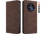 Custodia Per Realme 12 5G/Realme 12X/Realme 13 5G/Narzo 70X/Narzo N65, Custodia Retro In Finto Cuoio Con Supporto E Slot Per Carte Di Credito Marrone