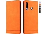 Custodia Per Huawei P30 Lite, Custodia Retro In Finto Cuoio Con Supporto E Slot Per Carte Di Credito Arancione
