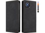 Custodia Per Oppo A92S, Custodia Retro In Finto Cuoio Flip Con Supporto E Slot Per Carte Nero