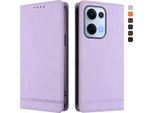 Custodia Per Oppo Reno13 5G, Custodia Retro In Finto Cuoio Flip Con Supporto E Slot Per Carte Purple