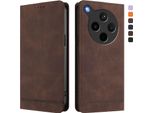 Custodia Per Oppo Find X8S+, Custodia Retro In Finto Cuoio Con Supporto E Slot Per Carte Marrone