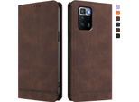 Custodia Per Xiaomi Poco X3 Gt, Custodia Retro In Finto Cuoio Con Supporto E Slot Per Carte Di Credito Marrone