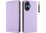 Custodia Per Realme C55, Custodia Retro In Finto Cuoio Flip Con Supporto E Slot Per Carte Purple