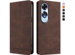 Custodia Per Oppo A60 4G, Custodia Retro In Finto Cuoio Flip Con Supporto E Slot Per Carte Di Credito Marrone